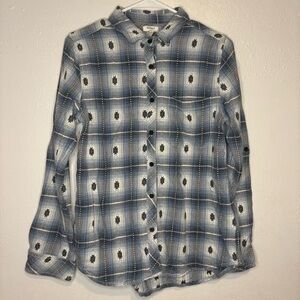 Blue Plaid Button-Up Shirt